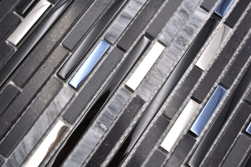 Mosaiikki Crystal Mix XBH SV73 Musta/Hopea 30 x 30 cm