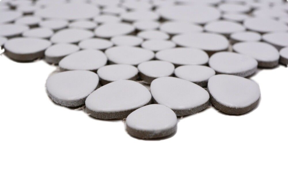 Kivimosaiikkilaatta Fliesen Kiesel Uni valkoinen 27,5 cm x 27,5 cm