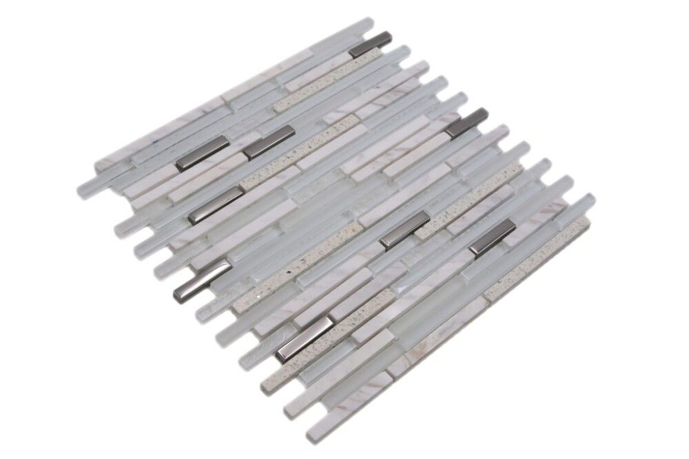 Mosaiikki Crystal Mix XBH SV62 Valkoinen/Hopea 30 x 30 cm