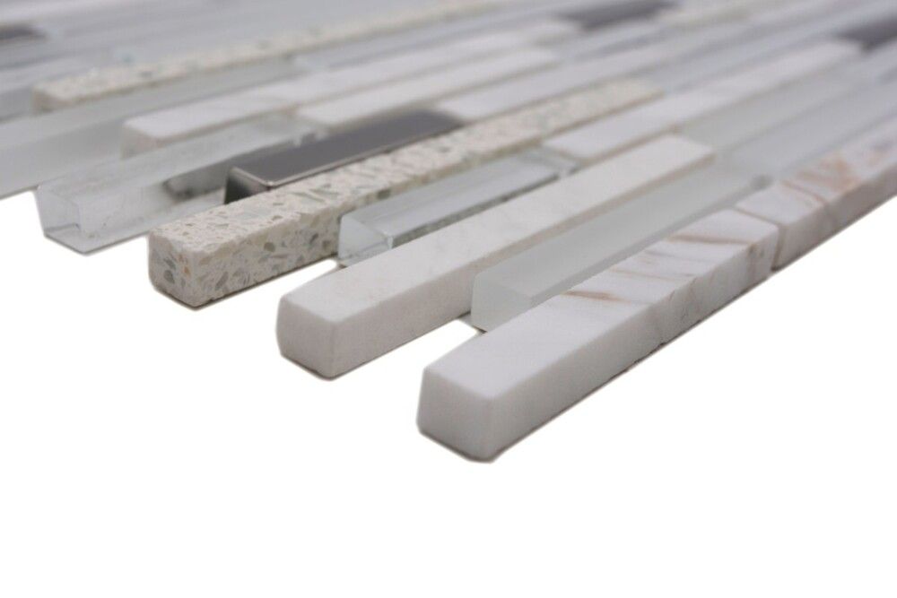 Mosaiikki Crystal Mix XBH SV62 Valkoinen/Hopea 30 x 30 cm