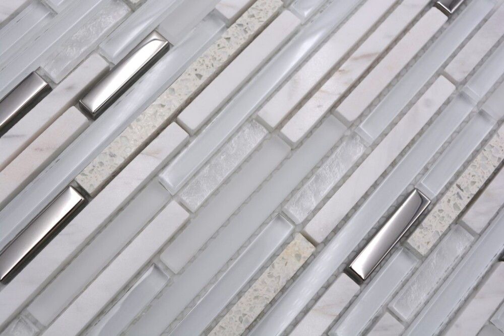 Mosaiikki Crystal Mix XBH SV62 Valkoinen/Hopea 30 x 30 cm