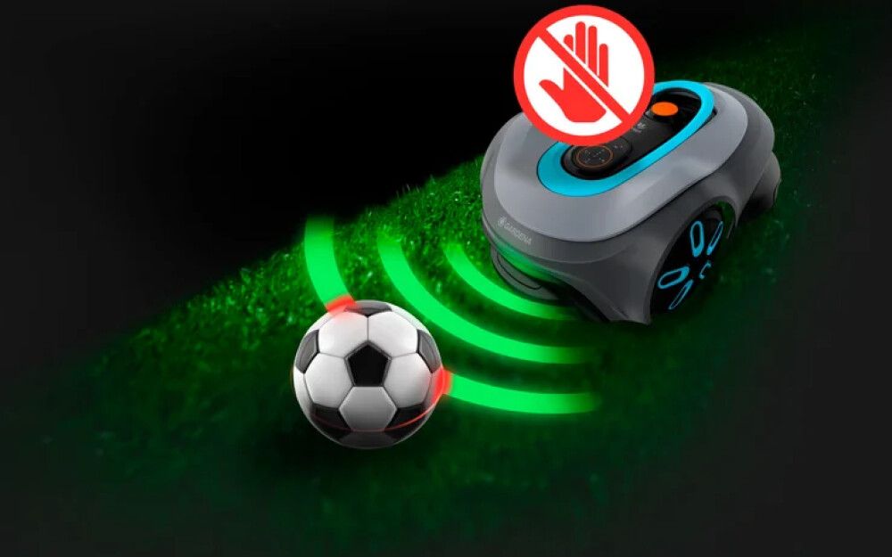 Törmäyksenestoavustin Gardena Sileno robottiruohonleikkuriin