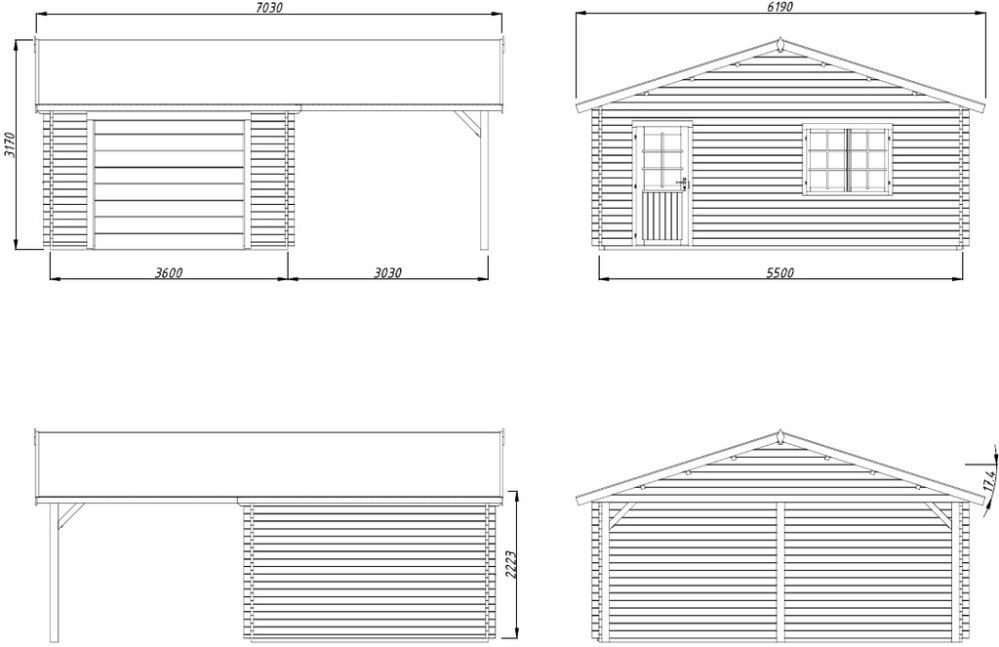 Autokatos Palmako Roger nosto-ovella 19+16,2 m²