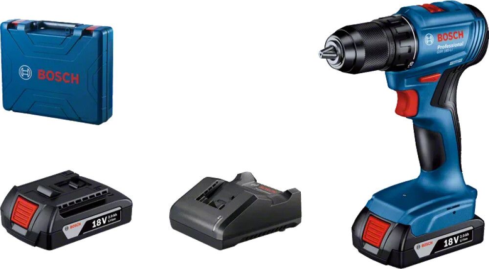 Akkuporakone Bosch GSR 185-LI Professional + 2 kpl 2,0 Ah akku