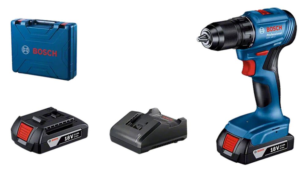 Akkuporakone Bosch GSR 185-LI Professional + 2 kpl 2,0 Ah akku