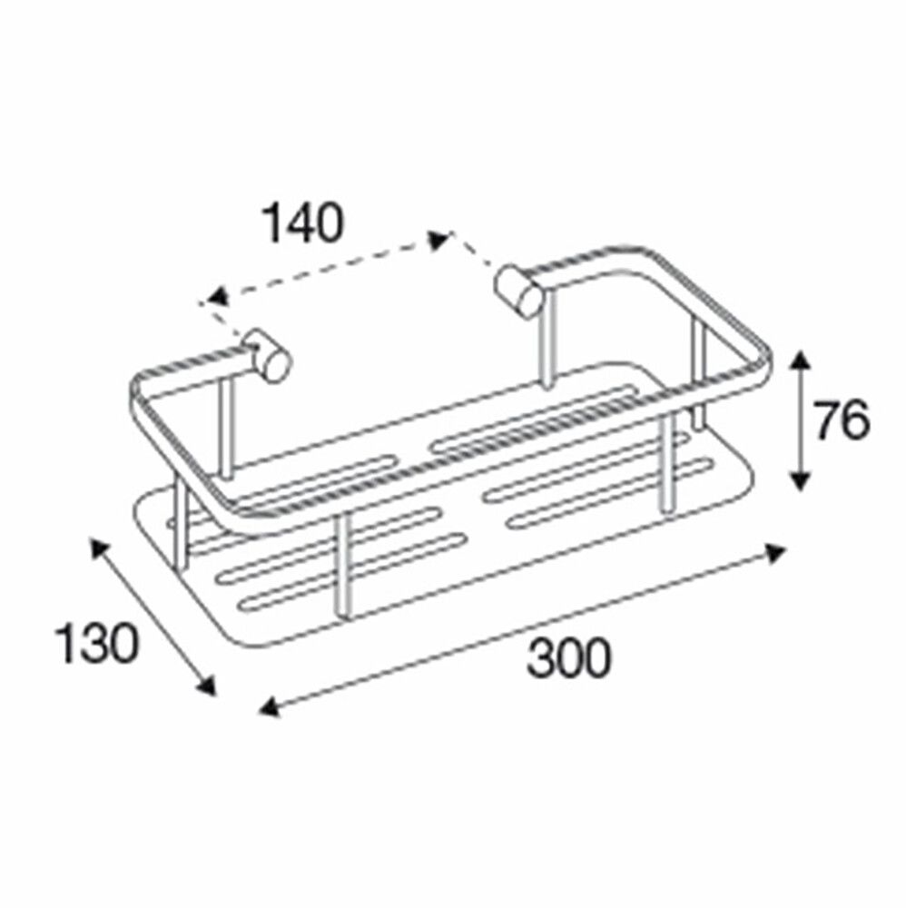 Suihkuhylly Pressalit Home 30 x 13 cm, useita värivaihtoehtoja Harjattu teräs