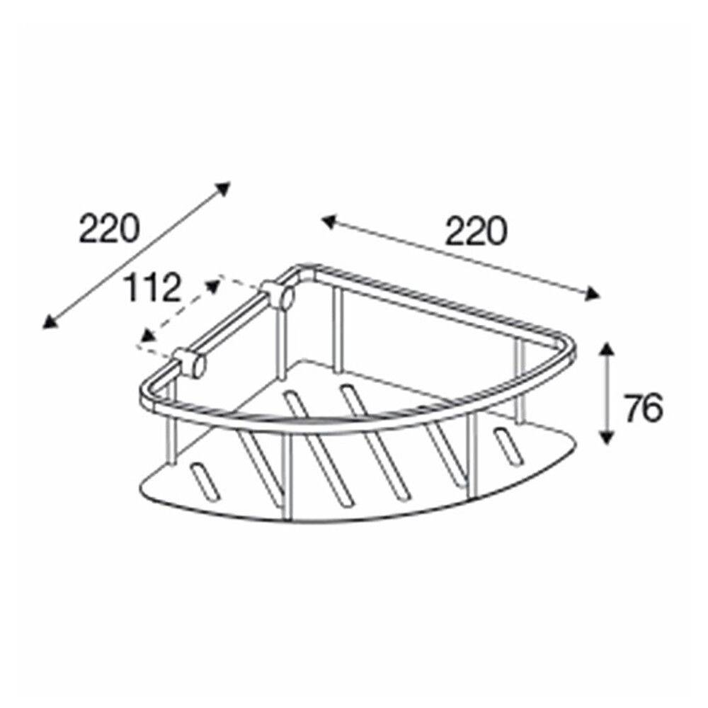 Suihkuhylly Pressalit Home 22 x 22 cm, useita värivaihtoehtoja Harjattu teräs