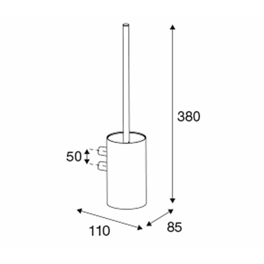 WC-harjateline Pressalit Home 38 cm, useita värivaihtoehtoja Harjattu teräs