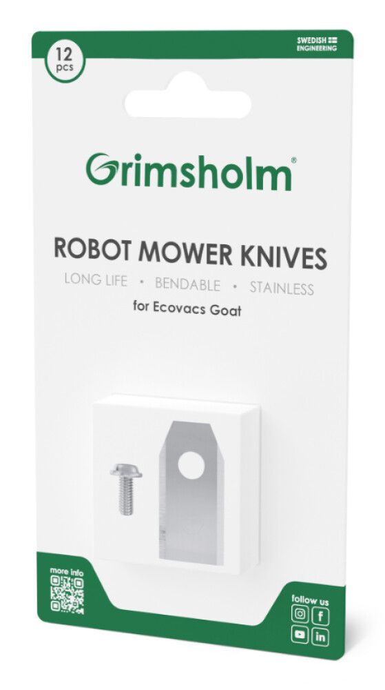 Varaterät Ecovacs Goat robottiruohonleikkuriin 12 kpl