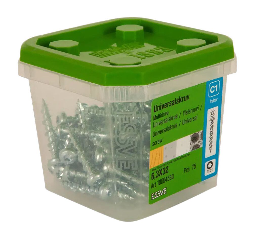 Yleisruuvi Essve 32 x 6,3 mm MUL.DR FZB 75 kpl