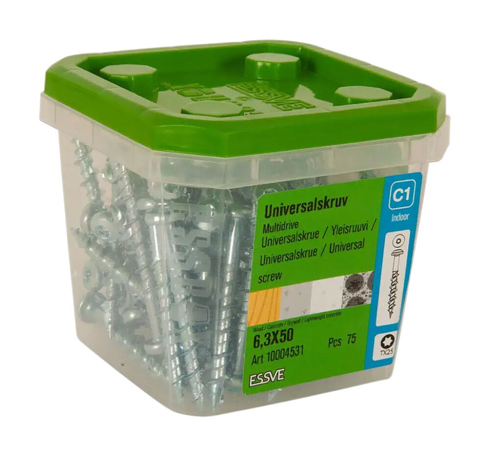 Yleisruuvi Essve 50 x 6,3 mm MUL.DR FZB 75 kpl