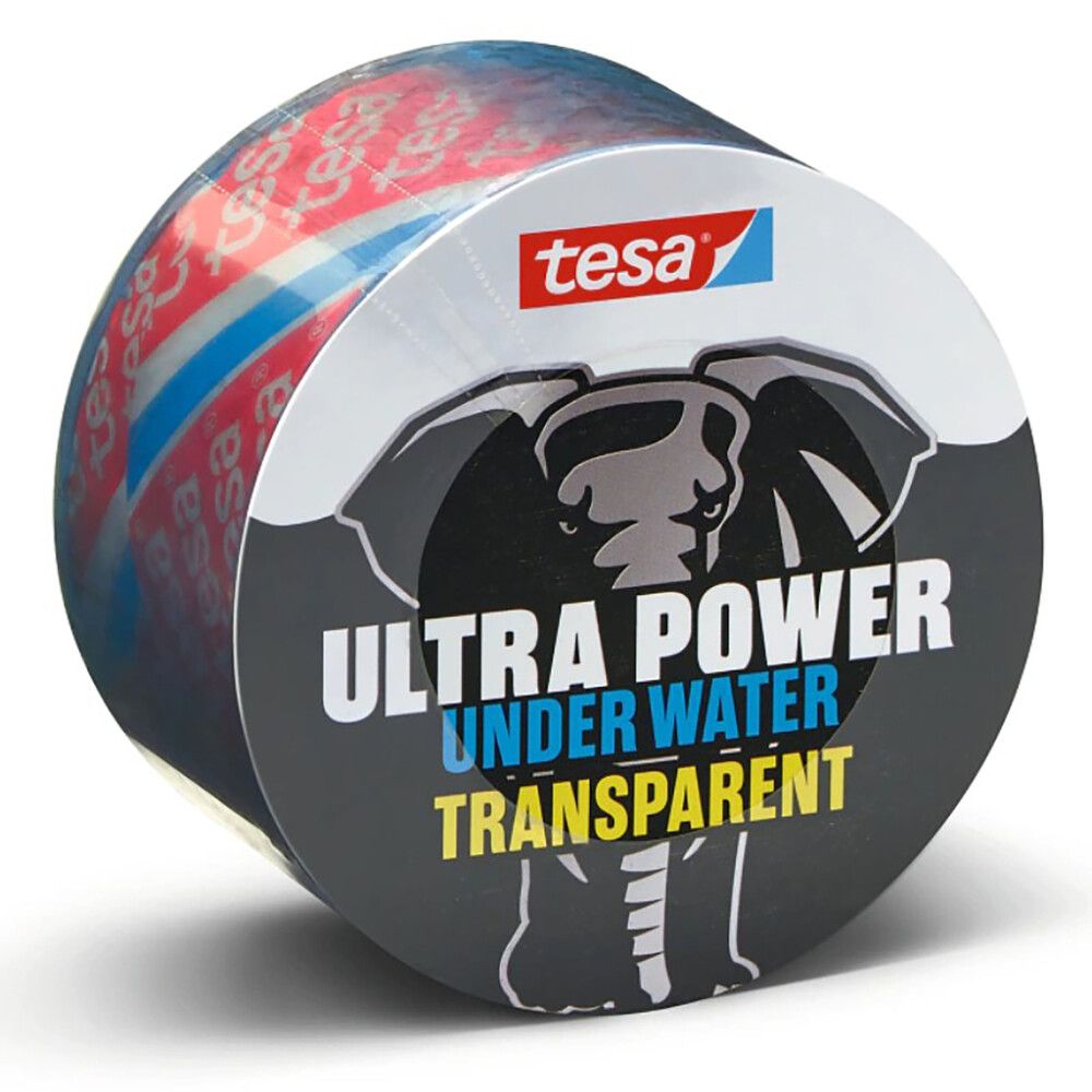 Ultra Power Under Water Transparent tesa® korjausteippi 1,5 m x 50 mm