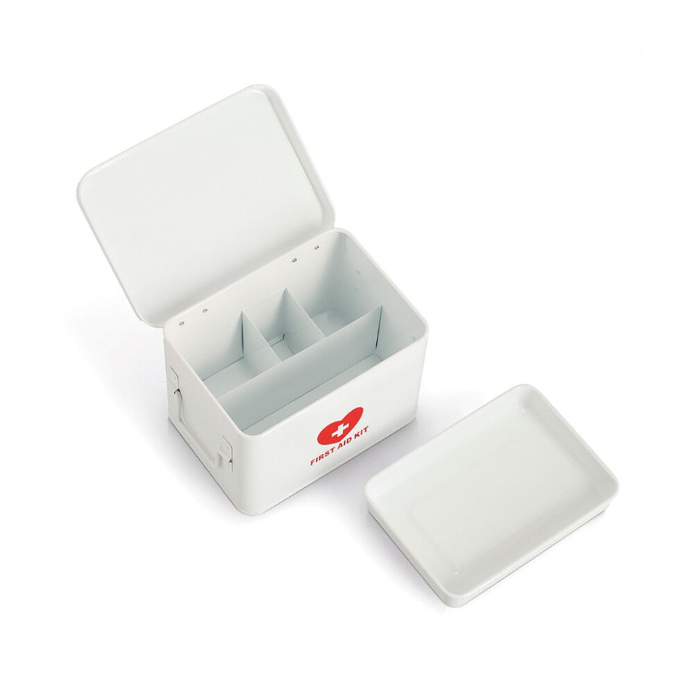 Lääkelaatikko Zeller metallinen valkoinen S