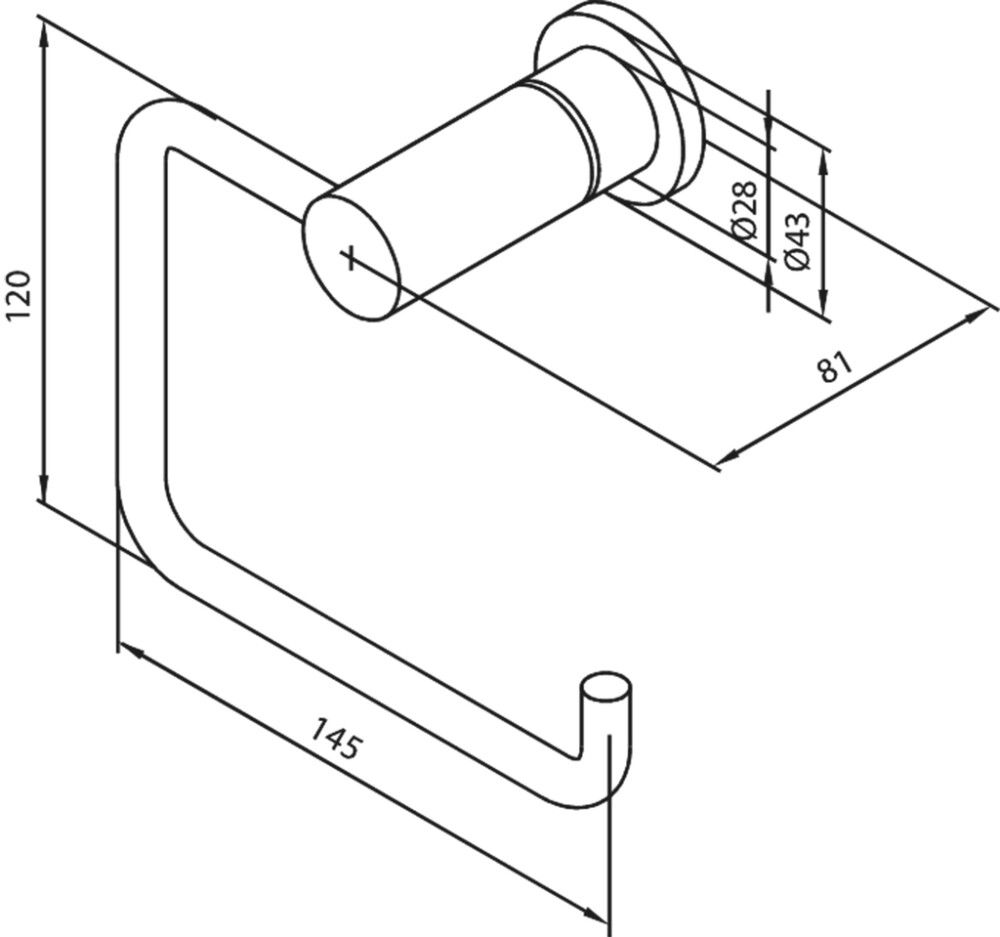 WC-paperiteline Damixa Silhouet Harjattu messinki