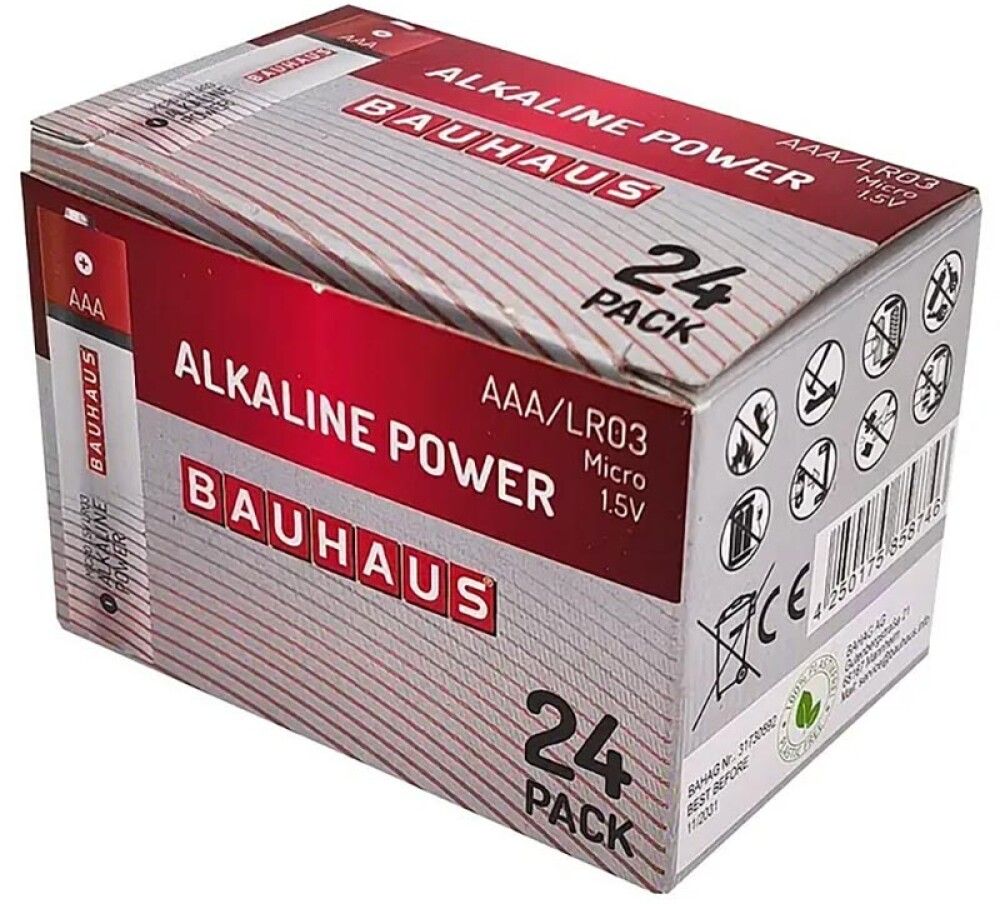 Alkaliparisto BAUHAUS Micro AAA/LR03 24 kpl/pkt