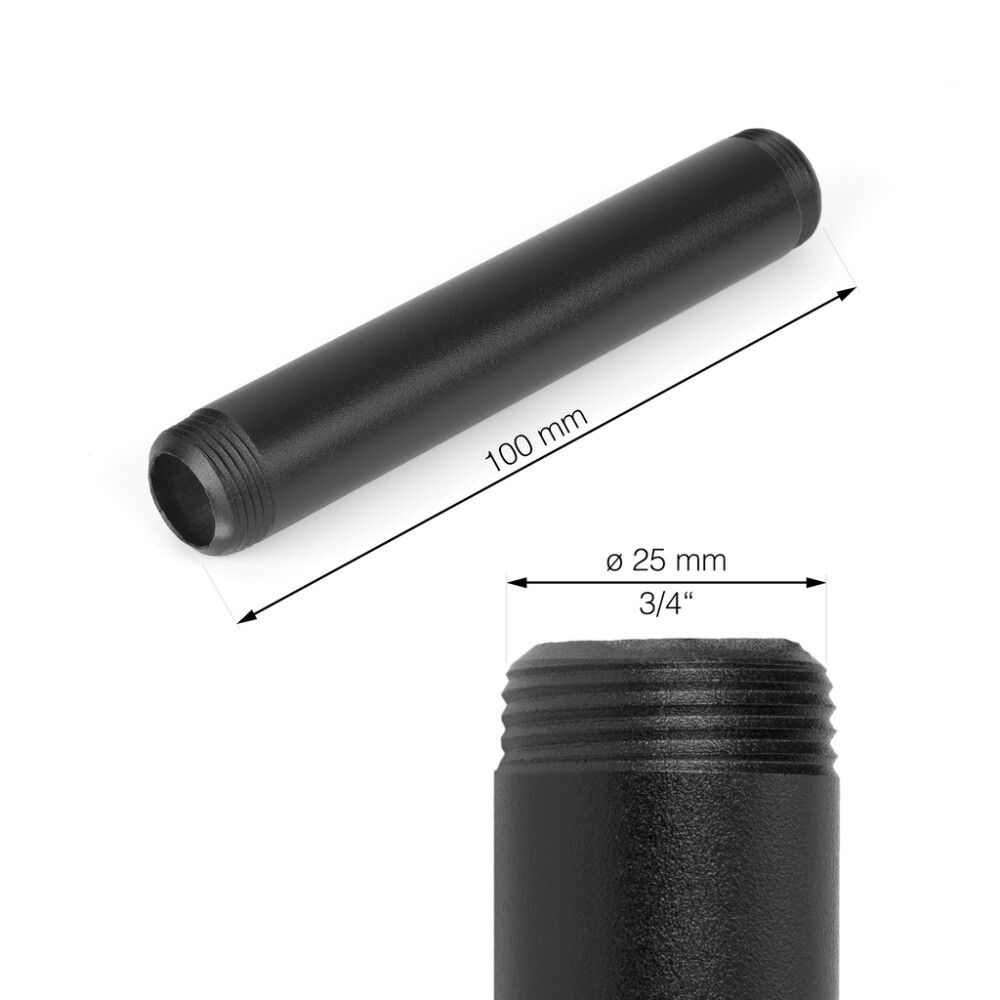 Putki Walteco RT-10 musta Ø 25 x 100 mm