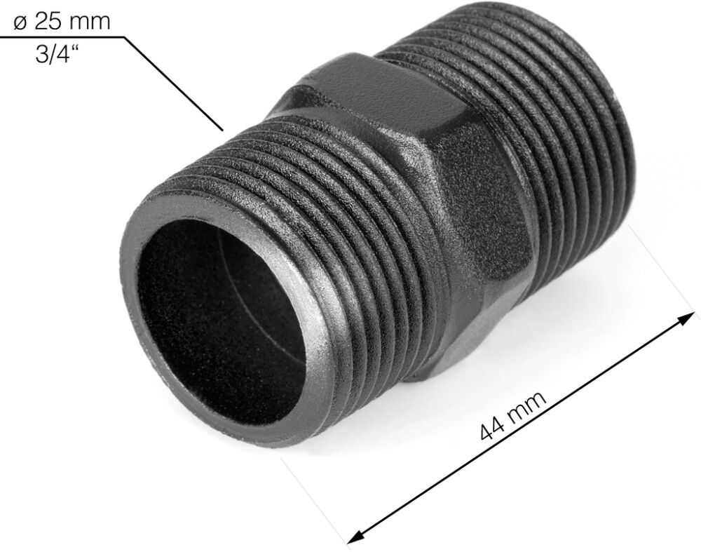 Kaksoisnippa Walteco RT-2 musta 3/4"