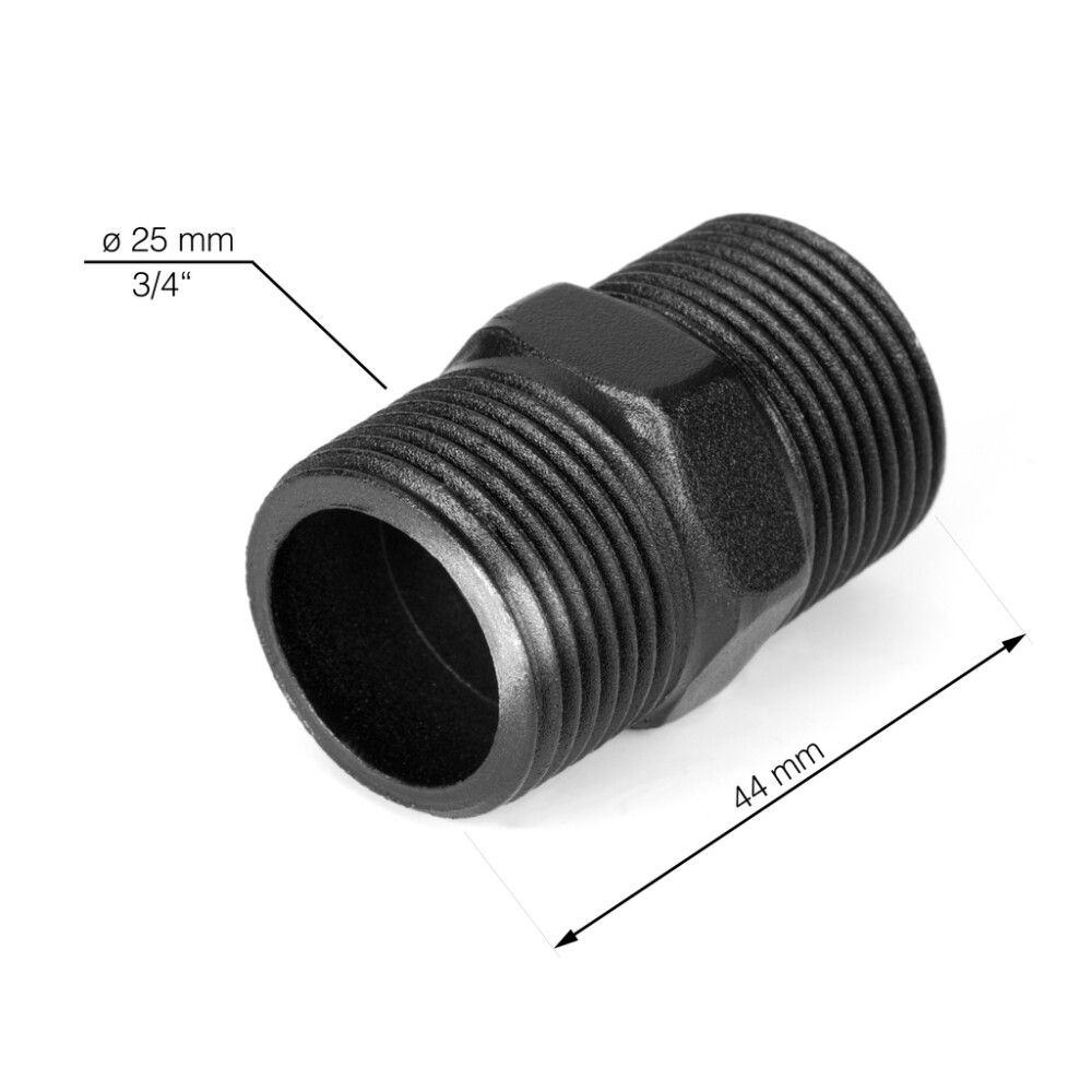 Kaksoisnippa Walteco RT-2 musta 3/4"