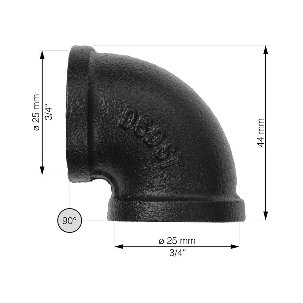 Kulma 90° Walteco RT-5 musta 90°