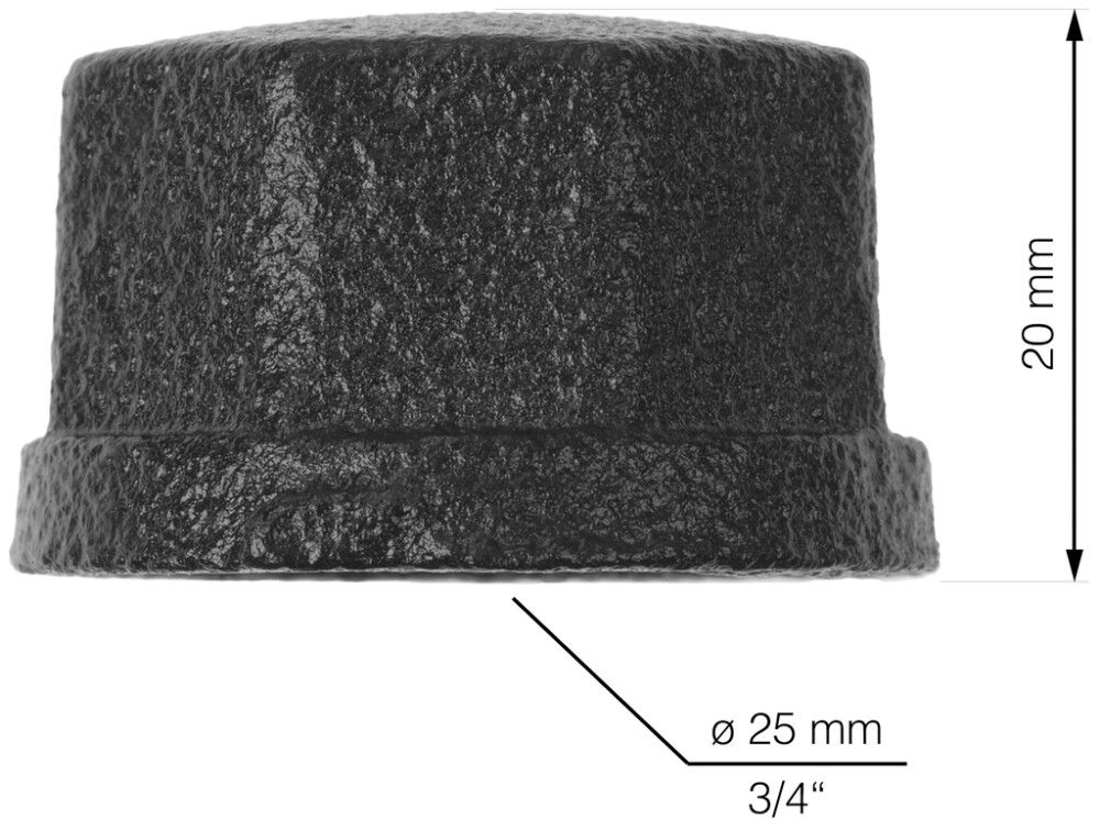 Päätytulppa Walteco RT-17 musta 3/4" 2 kpl/pkt