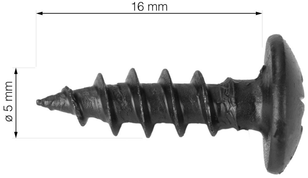 Ruuvi Walteco RT-50 musta Ø 5 x 16 mm 16 kpl/pkt