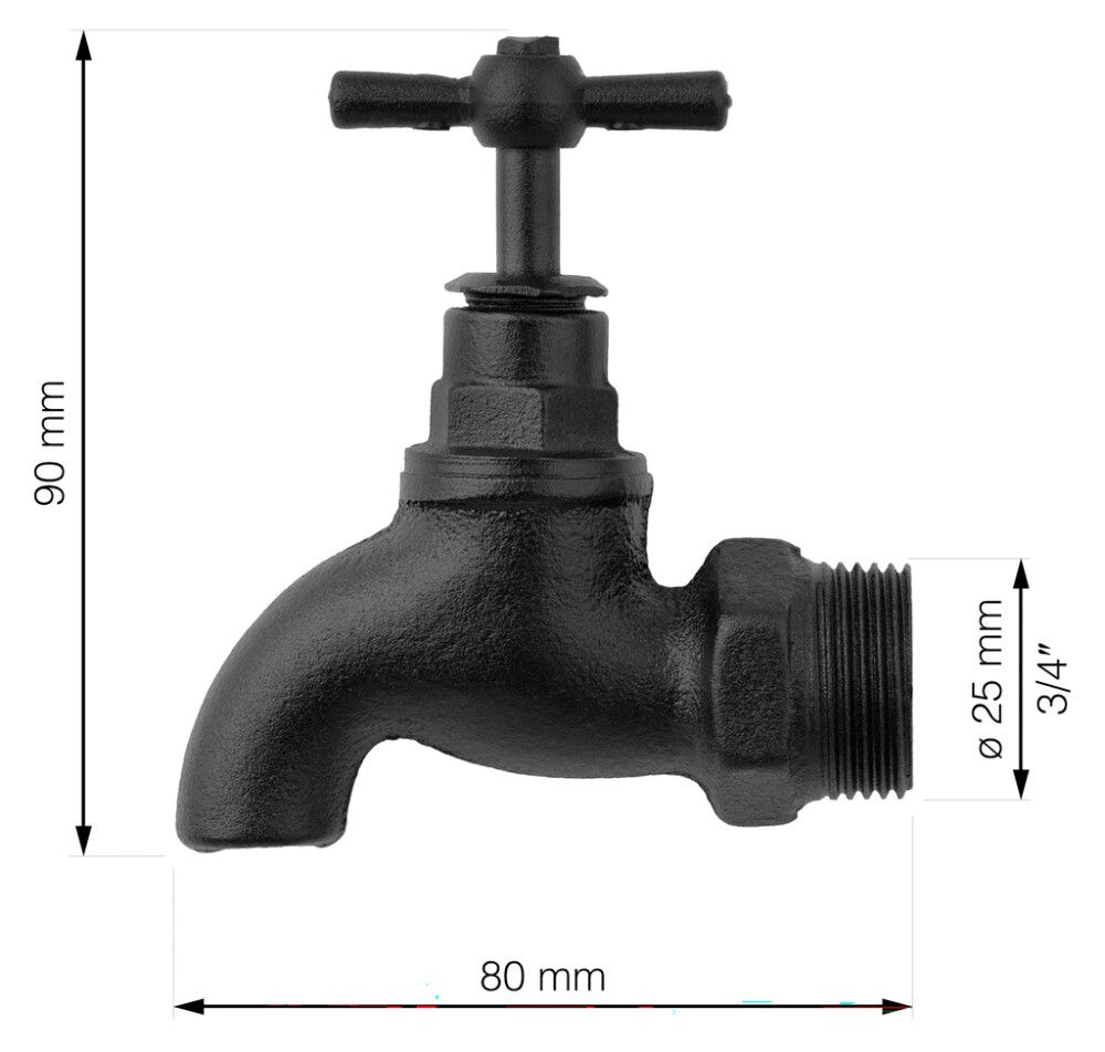 Sisustushana Walteco RT-20 musta Ø 25 x 80 mm