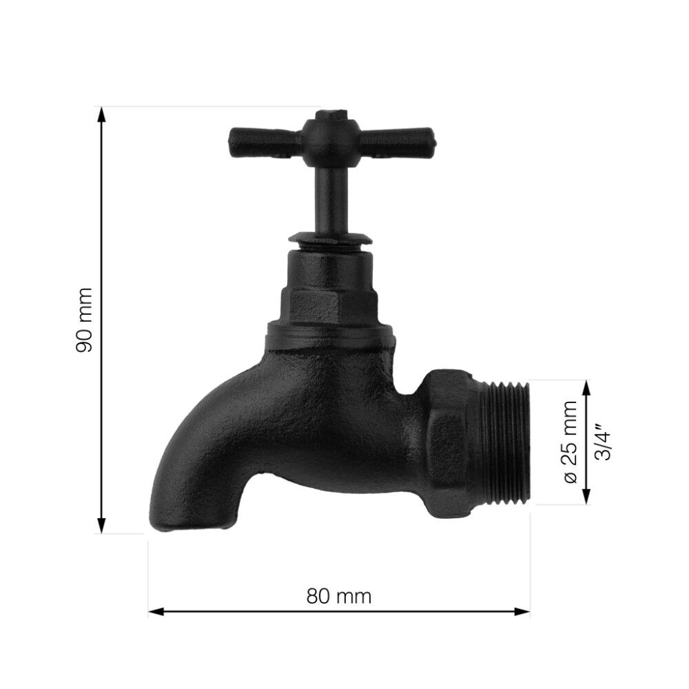 Sisustushana Walteco RT-20 musta Ø 25 x 80 mm