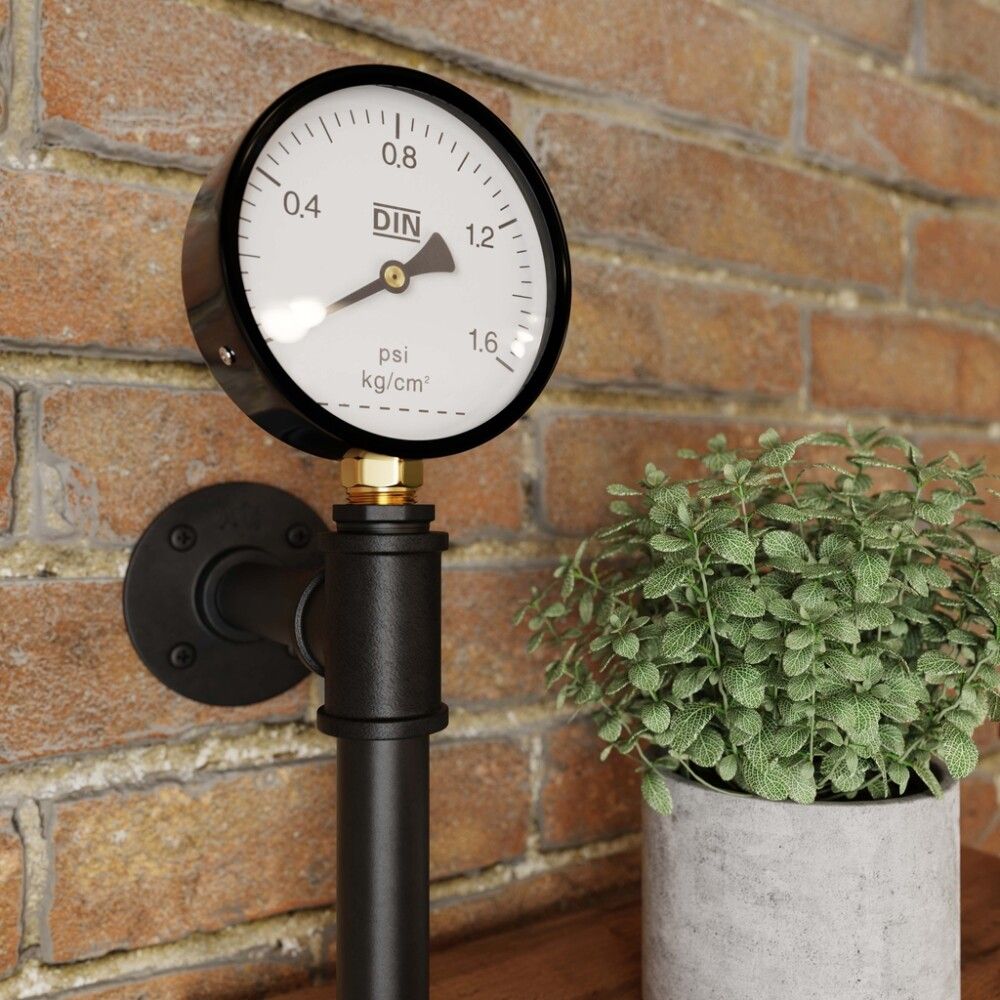 Painemittari Walteco RT-22 musta Ø 100 mm