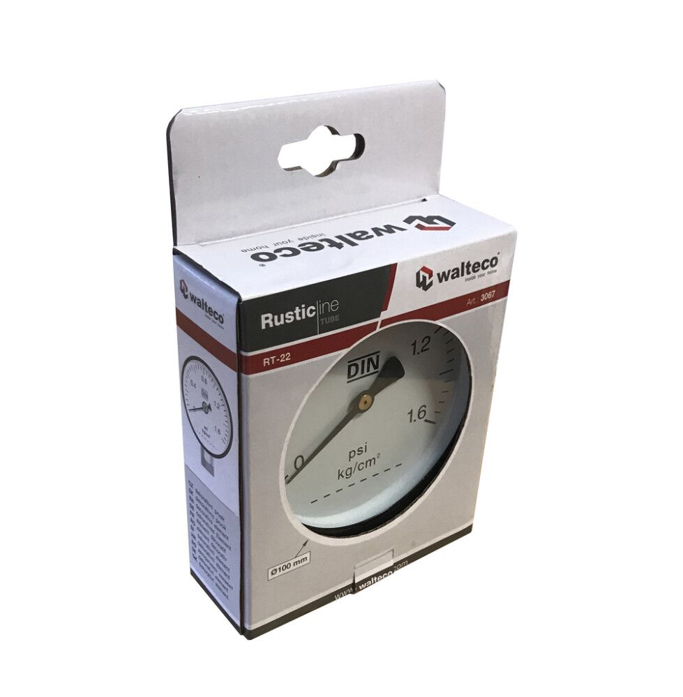 Painemittari Walteco RT-22 musta Ø 100 mm