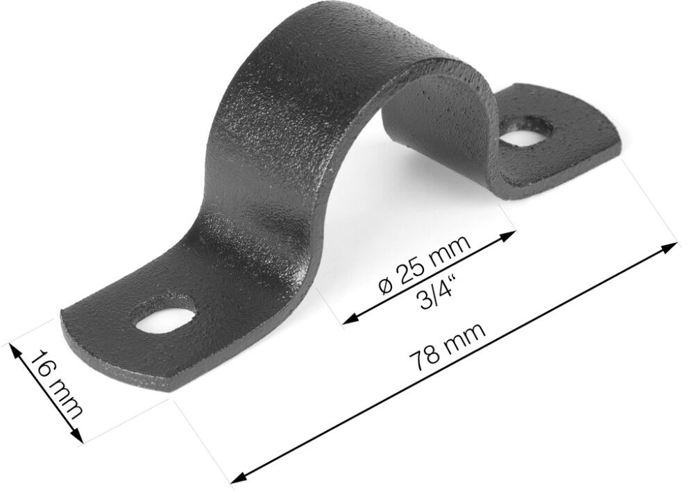 Putkenkannatin Walteco RT-47 musta 4 kpl/pkt