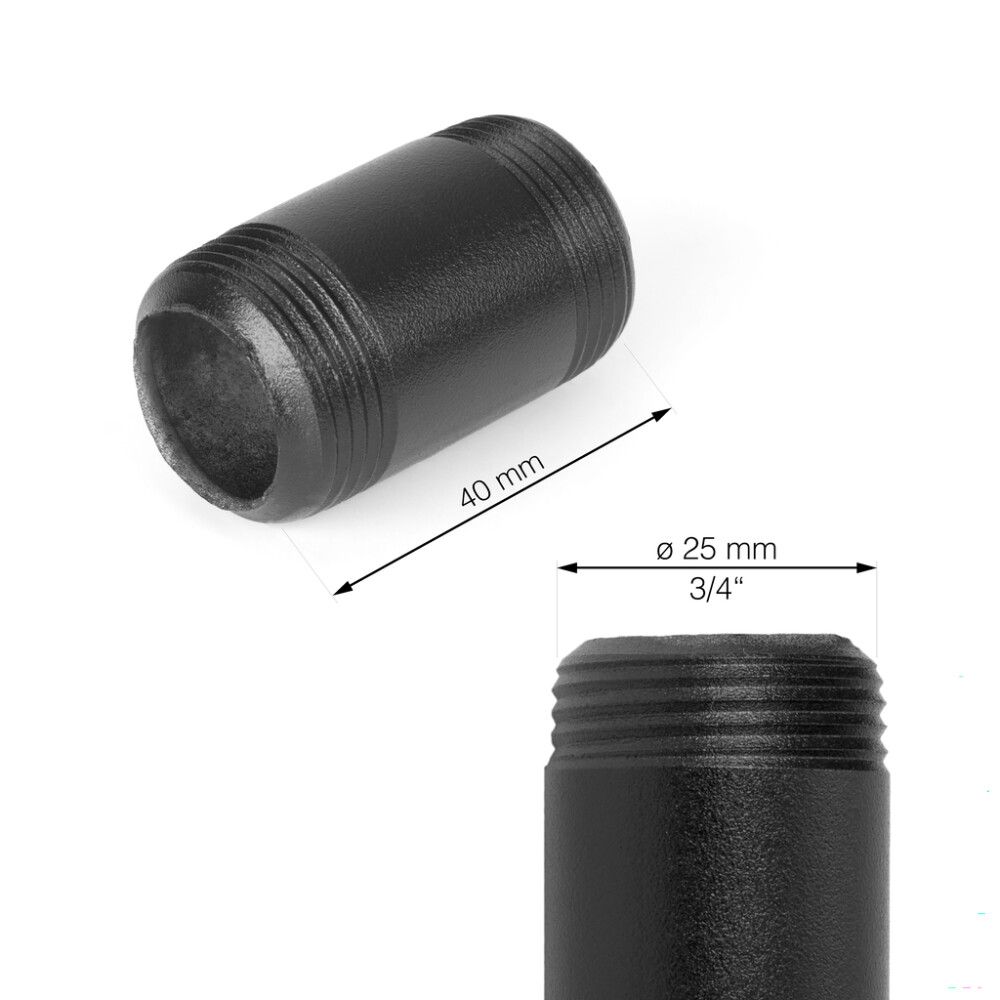 Putki Walteco RT-26 musta Ø 25 x 40 mm