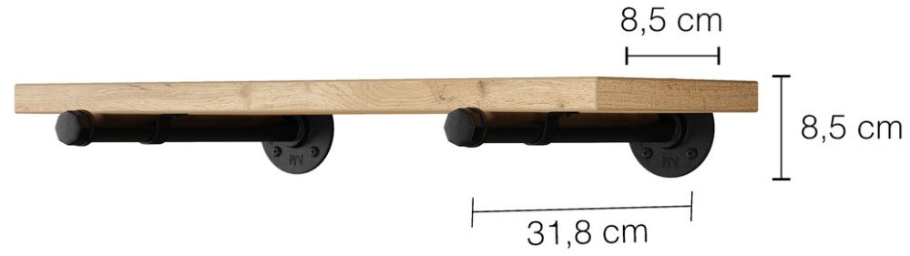 Kannake setti Walteco Rusticline Tube musta