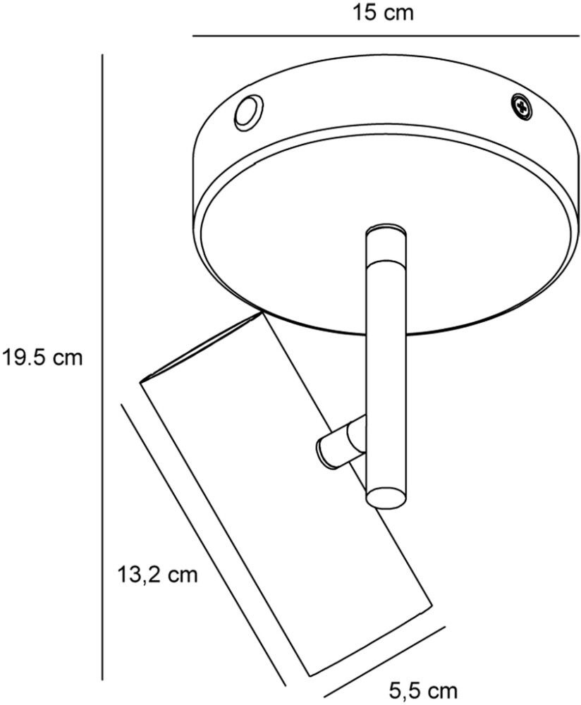 Kattospotti Nordlux Jerome 1-os musta Ø 15 cm