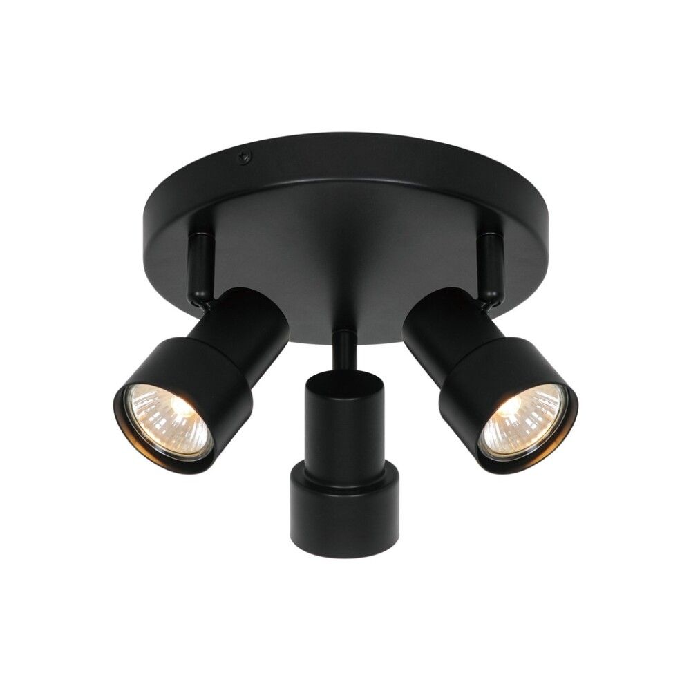 Kattospotti Nordlux Boston 3-os musta Ø 22 cm