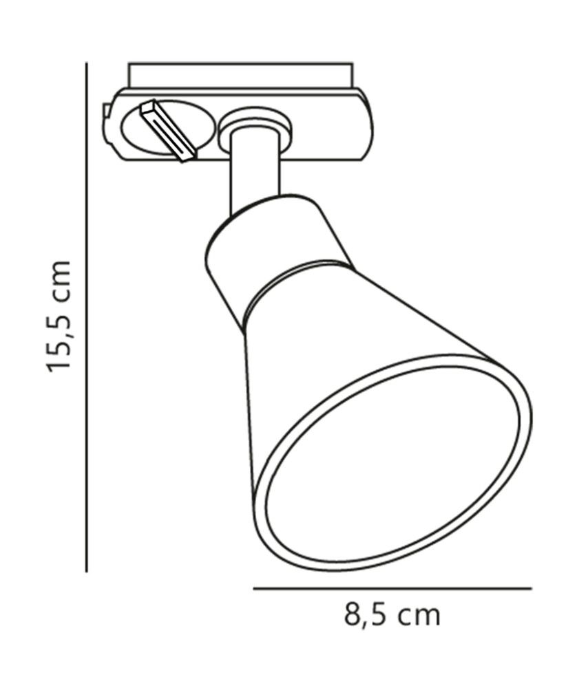 Spottivalaisinsetti Nordlux Link Eik 3-os 1 m kiskolla Valkoinen