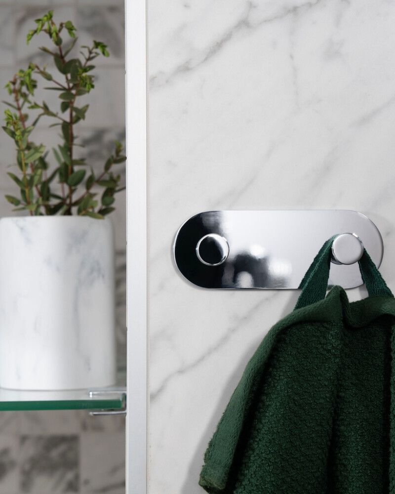 Kaksoiskoukku Smedbo DOT Kiiltävä kromi