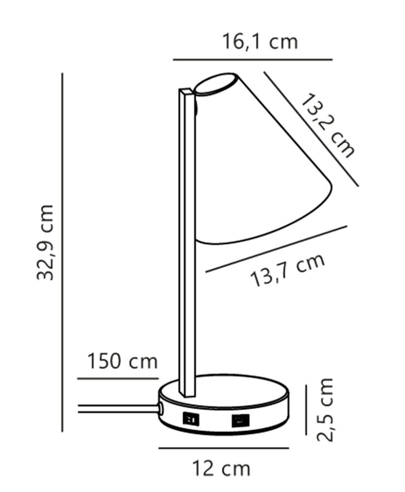 Pöytävalaisin Nordlux Wilmer 32,9 cm Valkoinen