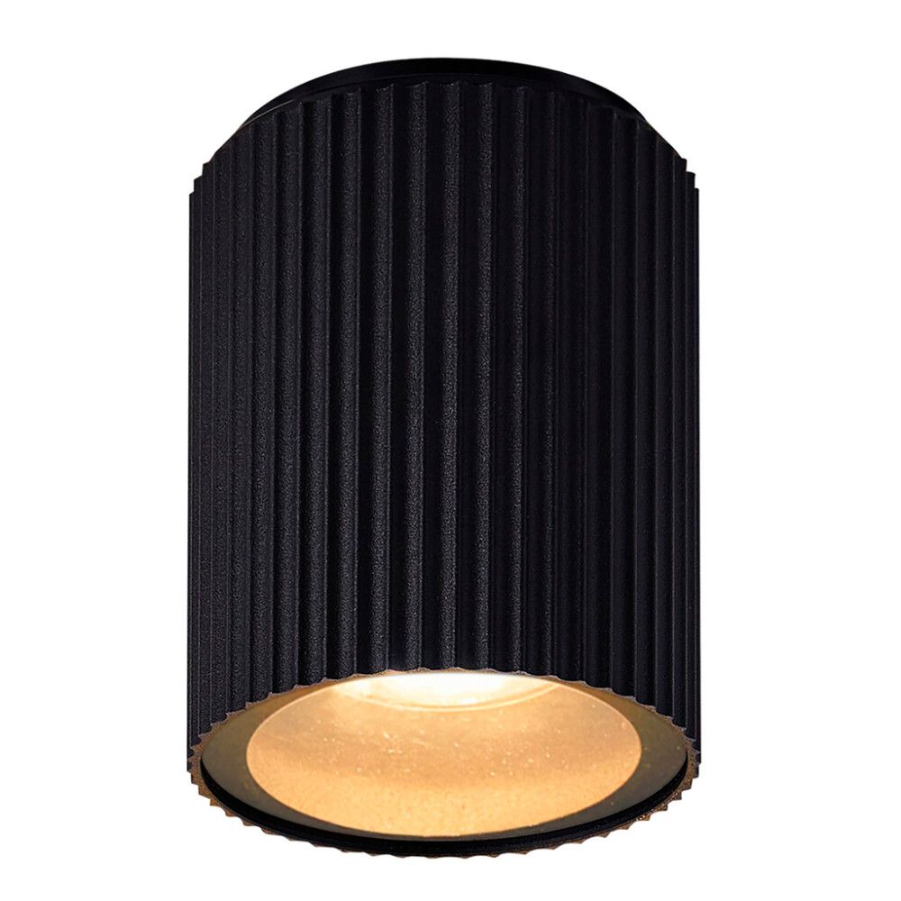 Kattovalaisin Nordlux Kyklop Ripple musta GU10 Ø 8,6 x 10,5 cm IP54