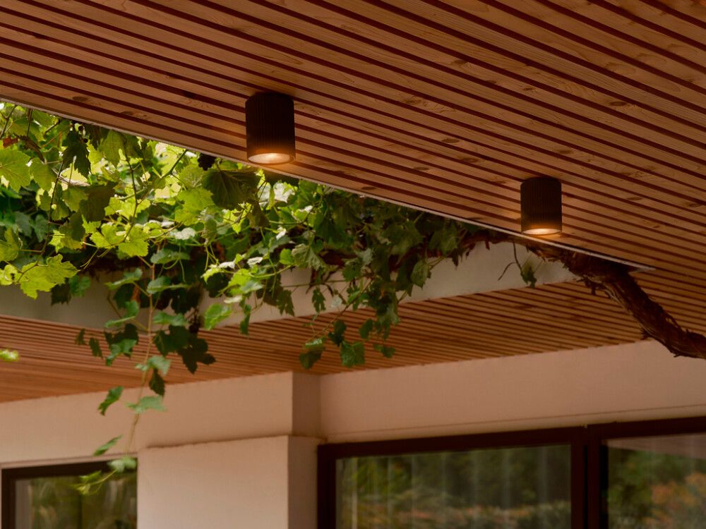 Kattovalaisin Nordlux Kyklop Ripple musta GU10 Ø 8,6 x 10,5 cm IP54