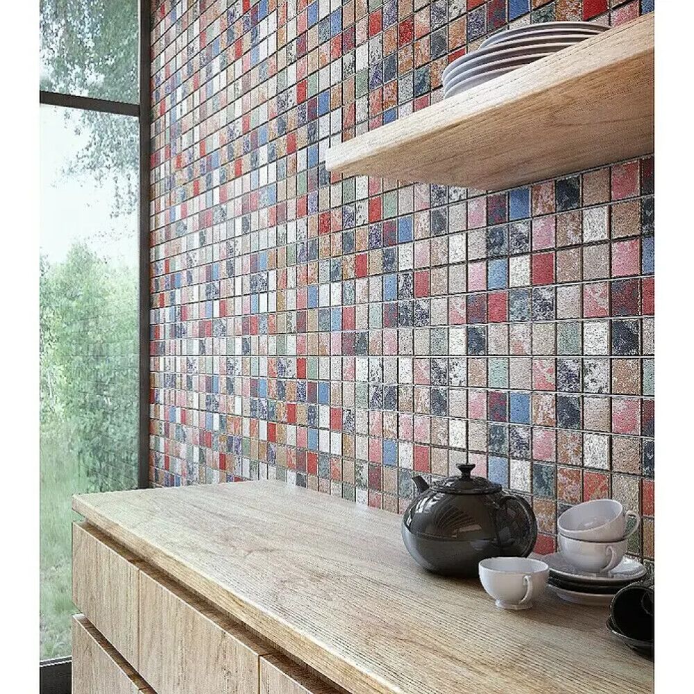 Mosaiikkilaatta Quadrat Orient Color Mix CD Cubis Monivärinen 31,6 x 31,6 cm