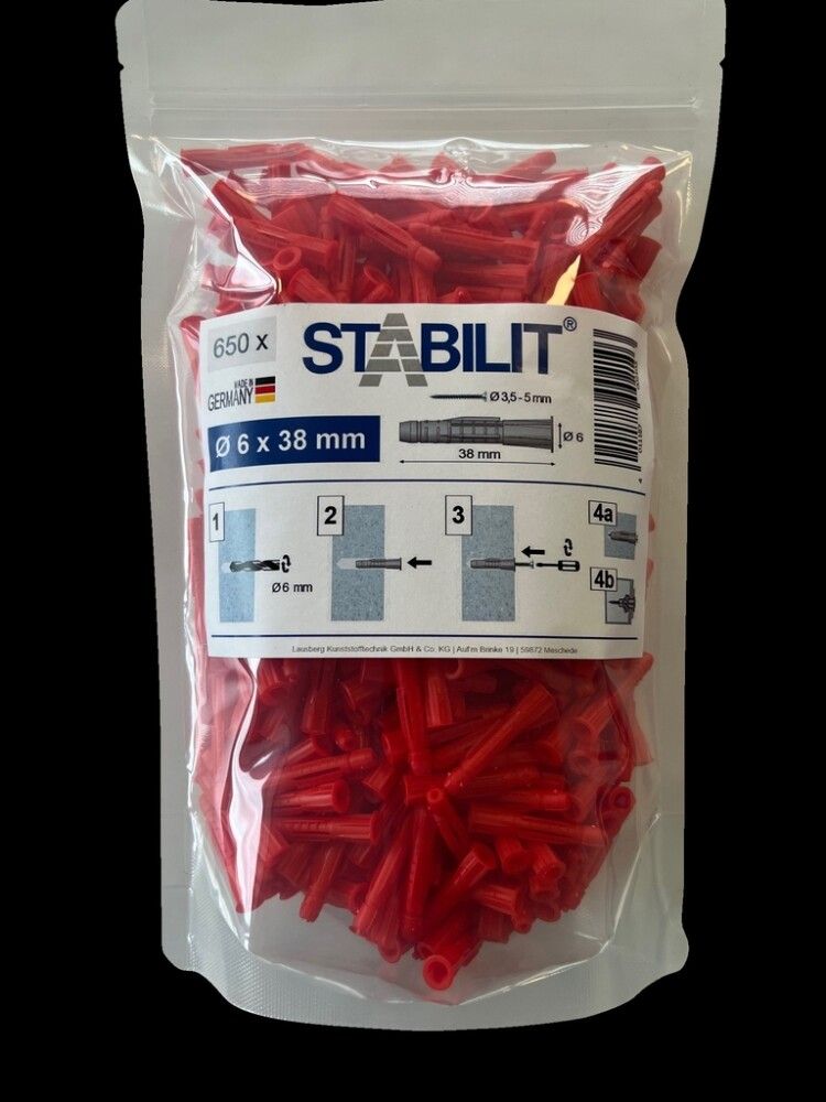 Tulppa Stabilit 6 x 38 mm 650 kpl