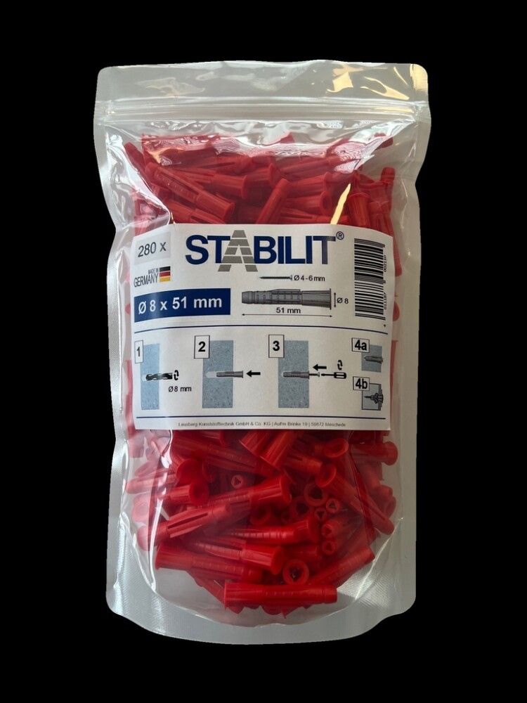 Tulppa Stabilit 8 x 51 mm 280 kpl