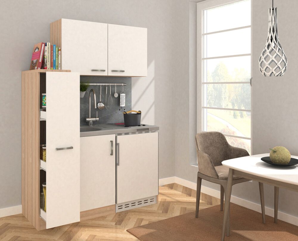 Minikeittiö Respekta 1,3 m valkoinen/ruskea