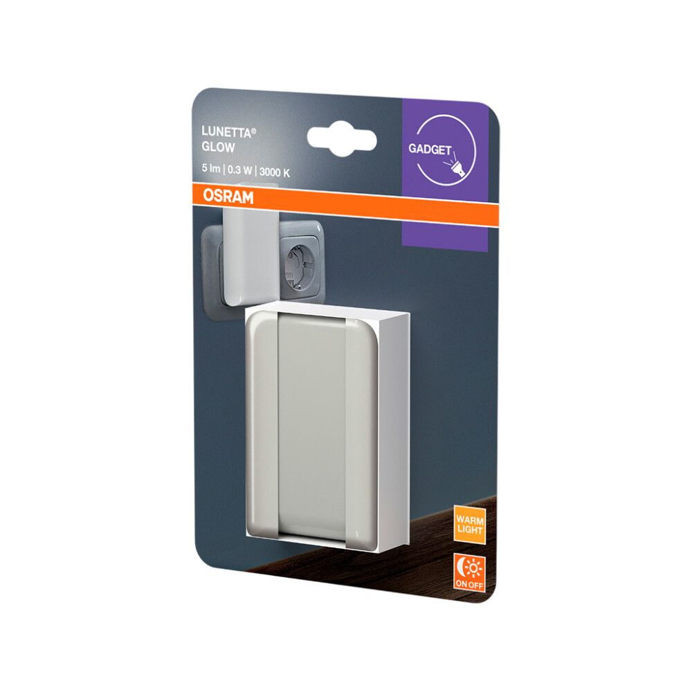 LED-yövalo Osram Lunetta Glow valkoinen 0,28 W valkoinen 6 x 9 cm