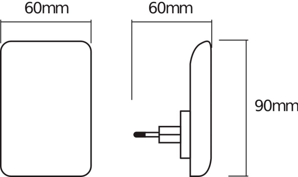 LED-yövalo Osram Lunetta Glow valkoinen 0,28 W valkoinen 6 x 9 cm