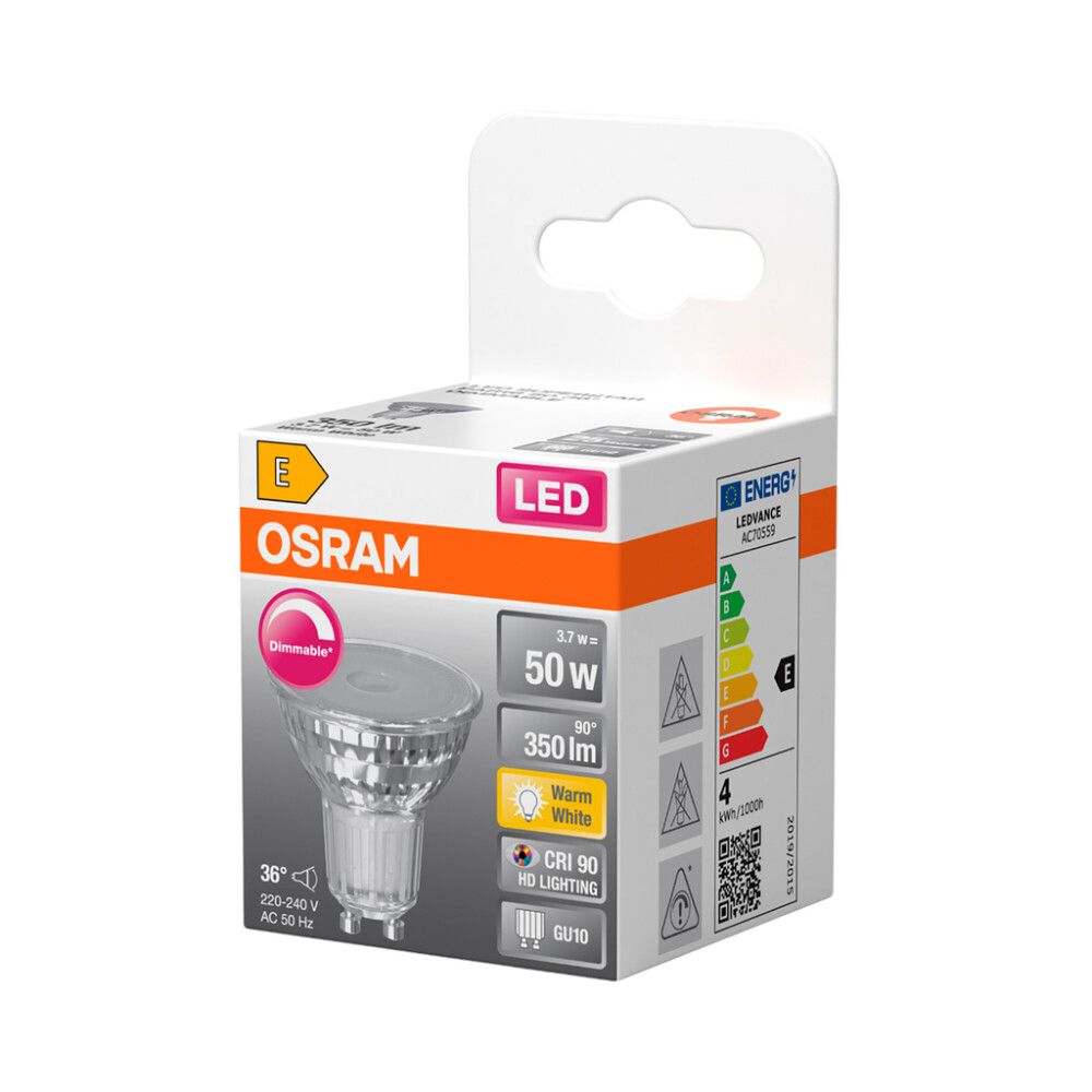 LED-lamppu Osram Superstar Par16 DIM GU10 3,7 W 350 lm 2700 K 36° 1 kpl/pkt