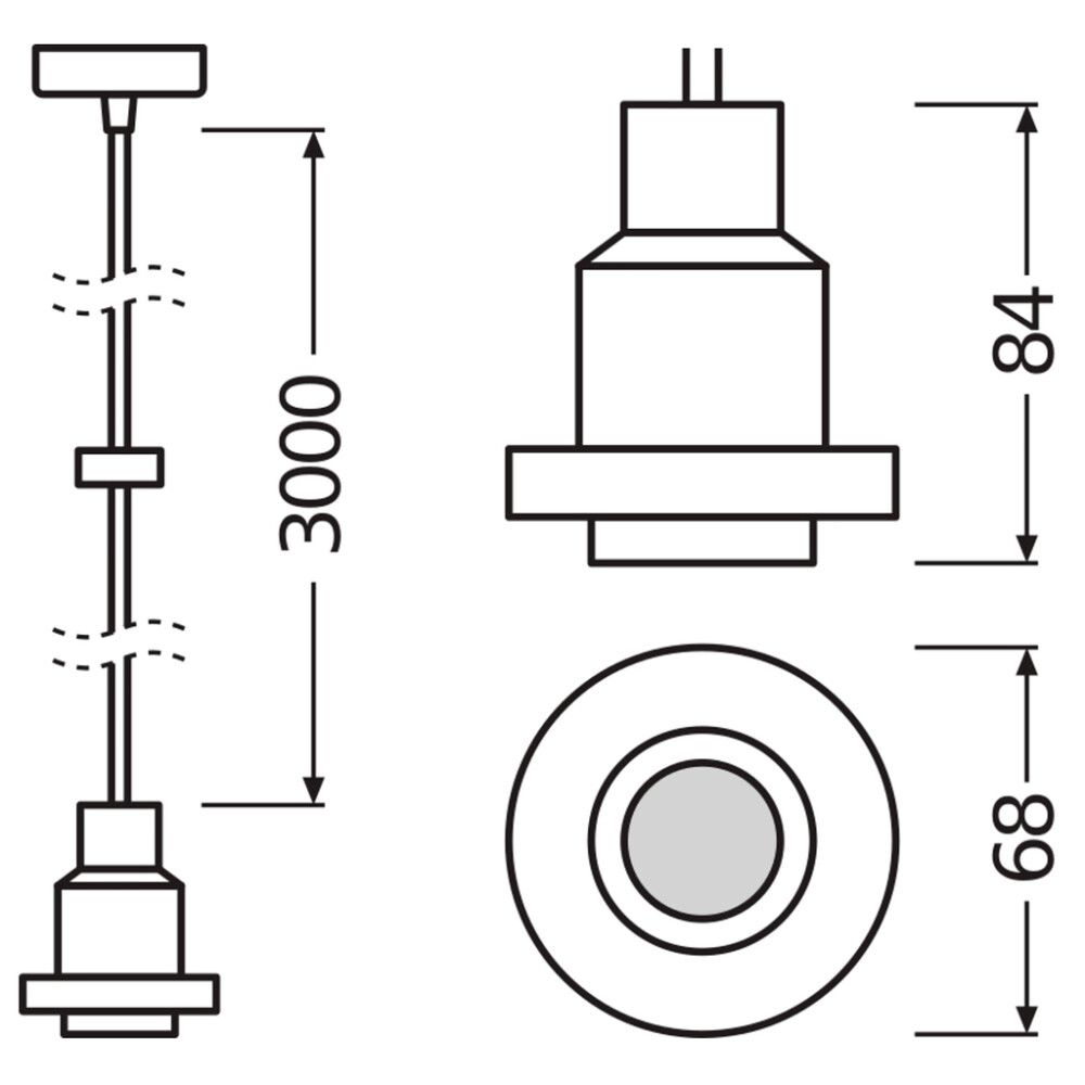 Ripustusjohto Osram Vintage 1906 Pendulum musta E27