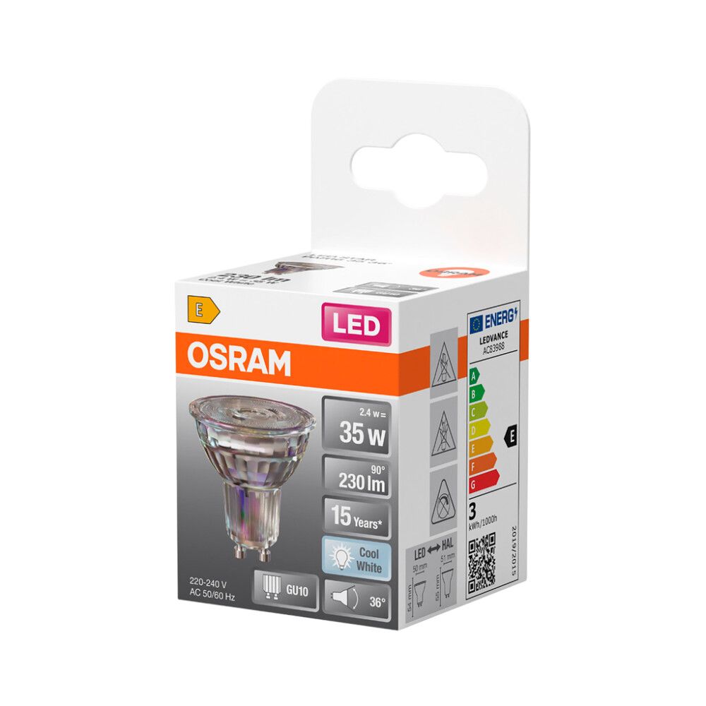 LED-lamppu Osram Star PAR16 GU10 2,4 W 230 lm 4000 K 36° 1 kpl/pkt