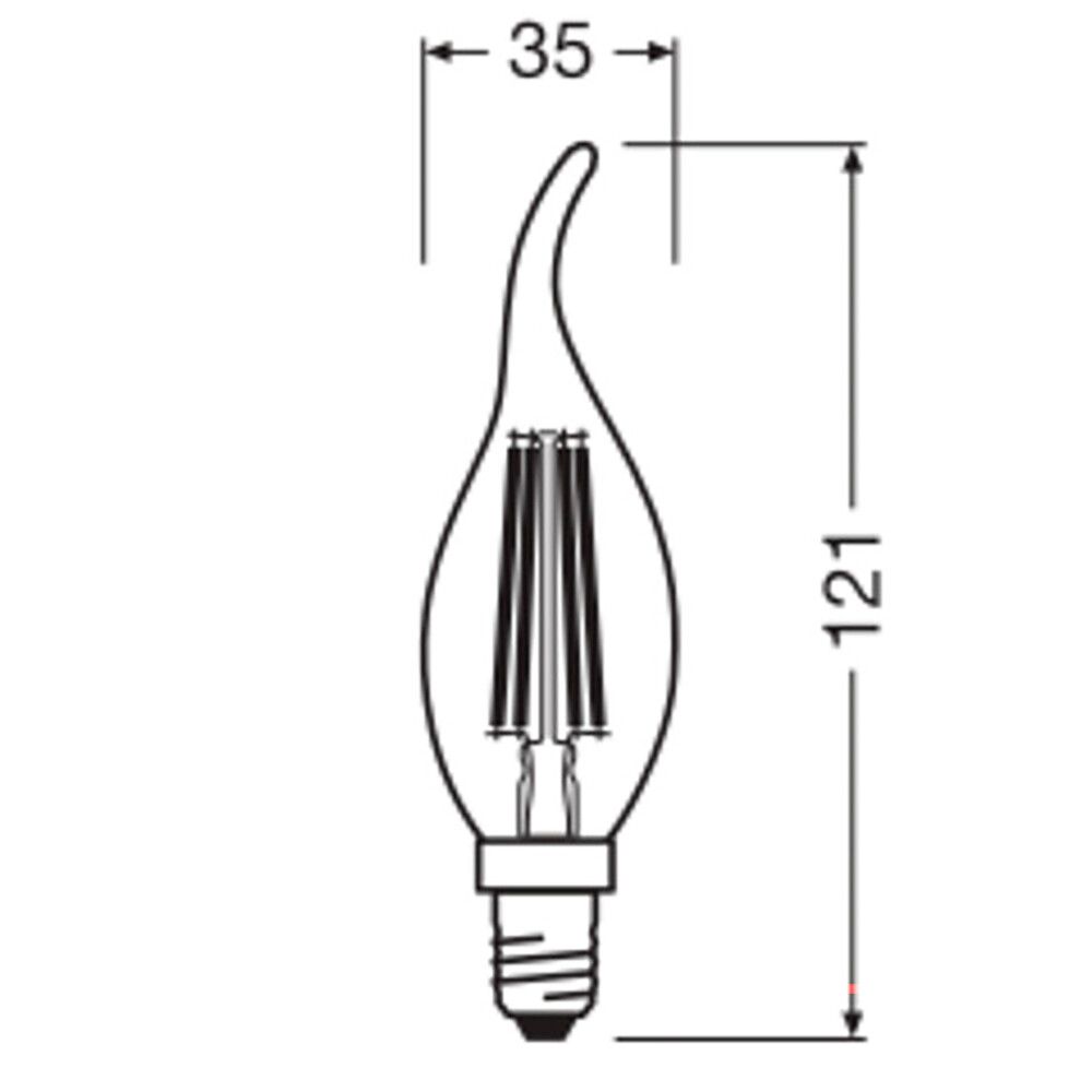 LED-lamppu Osram Star Classic BA40 E14 3,4 W 470 lm 2700 K kirkas 1 kpl/pkt