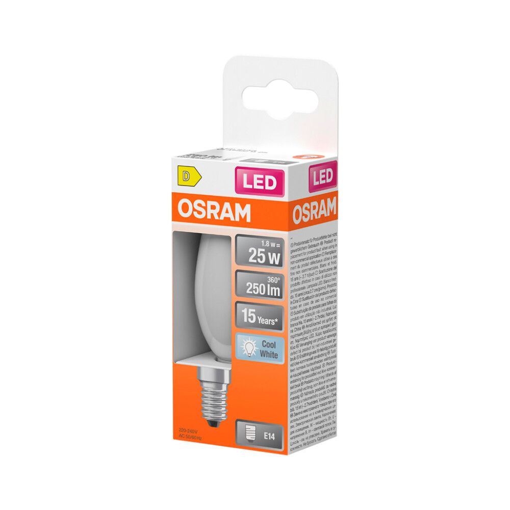 LED-lamppu Osram Star Classic B25 E14 1,8 W 250 lm 4000 K opaali 1 kpl/pkt